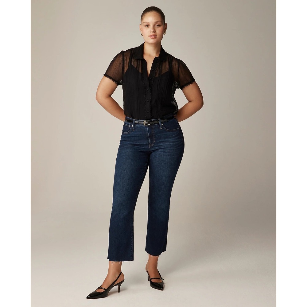J.Crew 2025 03 Kick Out Jeans Women 30 High Rise Crop Flare Raw Hem CC518 Staple